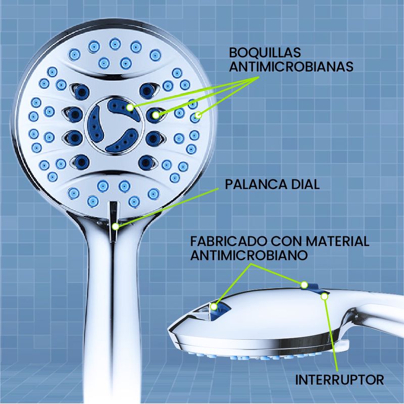 Aqua Care ducha con boquillas antimicrobianas