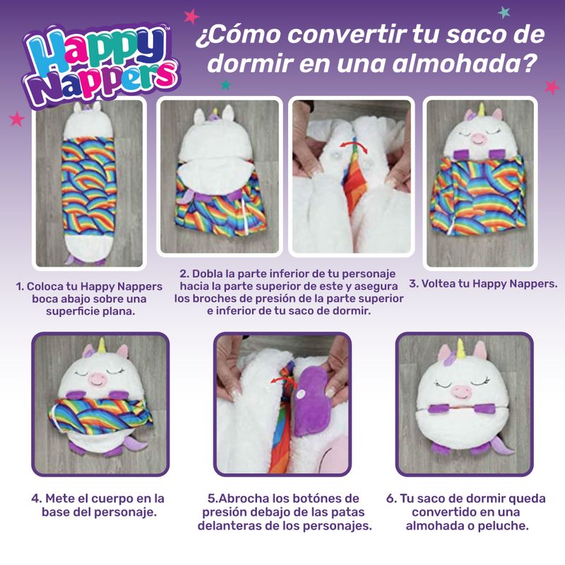 Happy Nappers Unicornio Blanco almohada de juego