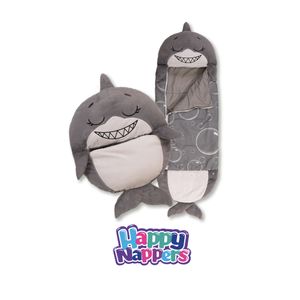 Saco de dormir para niños y divertido peluche original  - Happy Nappers(Tiburón Gris)